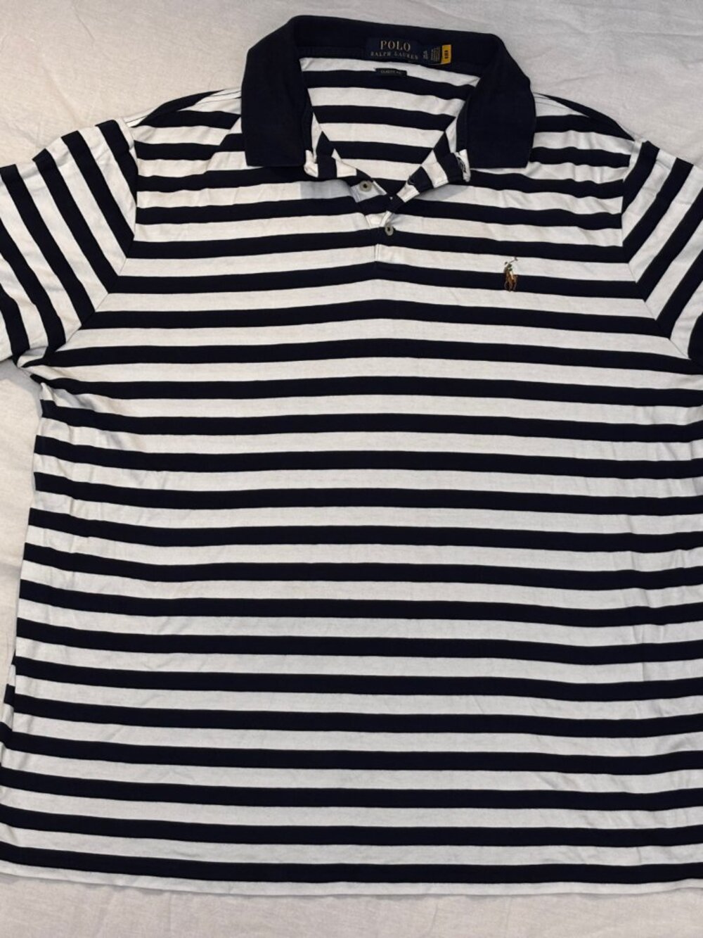 POLO RALPH LAUREN Classic XL stripe white Shirt Short Sleeve Mens knit